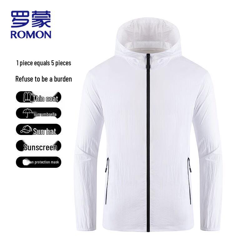 ROMON Men's Hooded UV Protection Sun Shirt