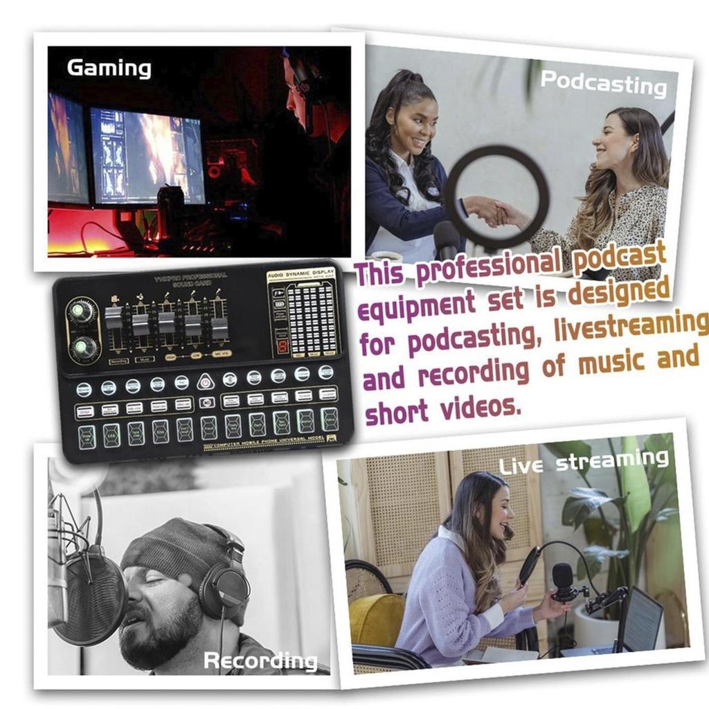 V10 Live Sound Card Set Condenser M800 Microphone Mobile Karaoke Computer Live Tik Tok Equipment Set