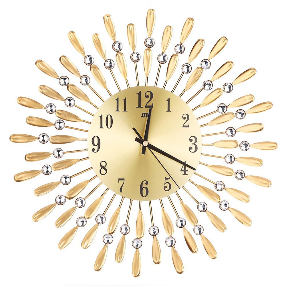 Trendy European Iron Art Living Room Wall Clock: Stylish Home Quartz Timepiece