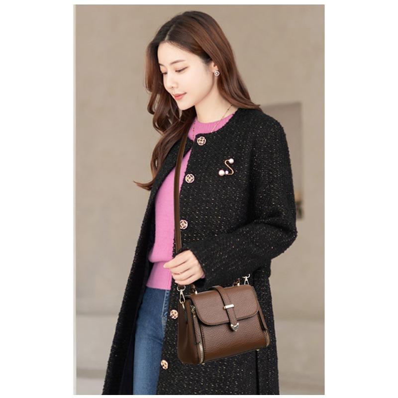 Fashionable Women's Shoulder Bag, High-quality UP Leather Crossbody Bag, Simple Shoulder Bag, Casual Handbag Suitable for Daily Use and Shopping
