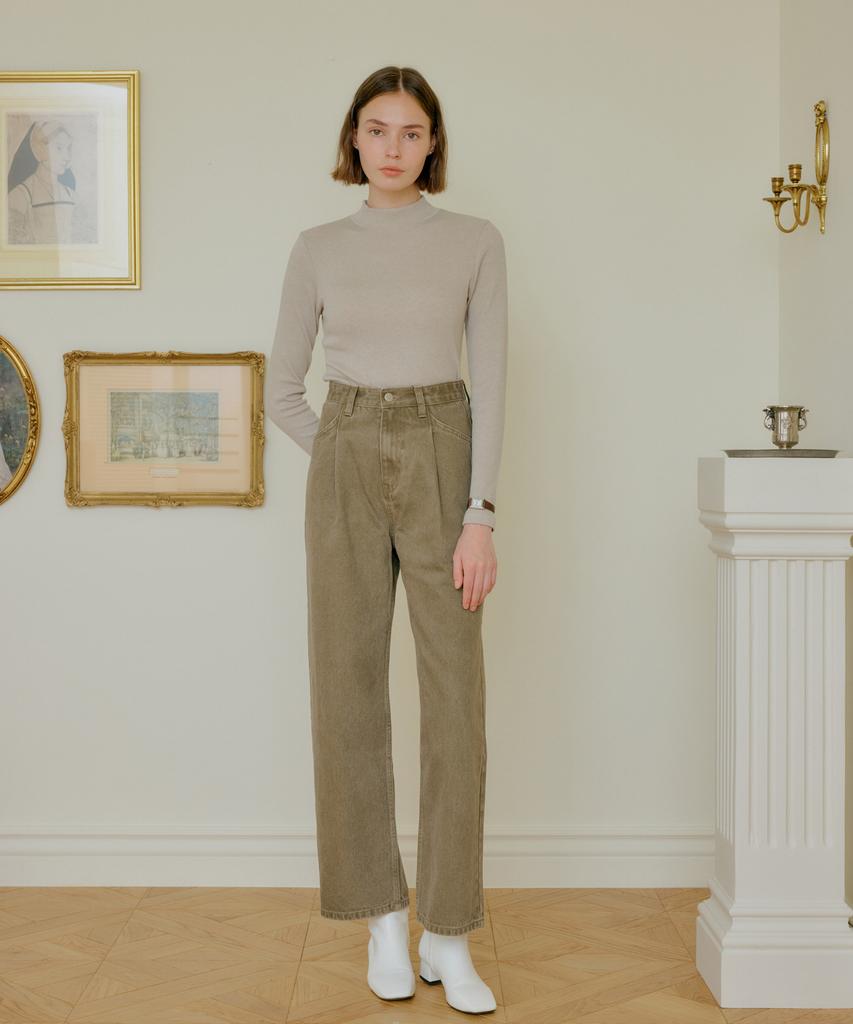 YUPPE Tucked Cotton Pants_Brown