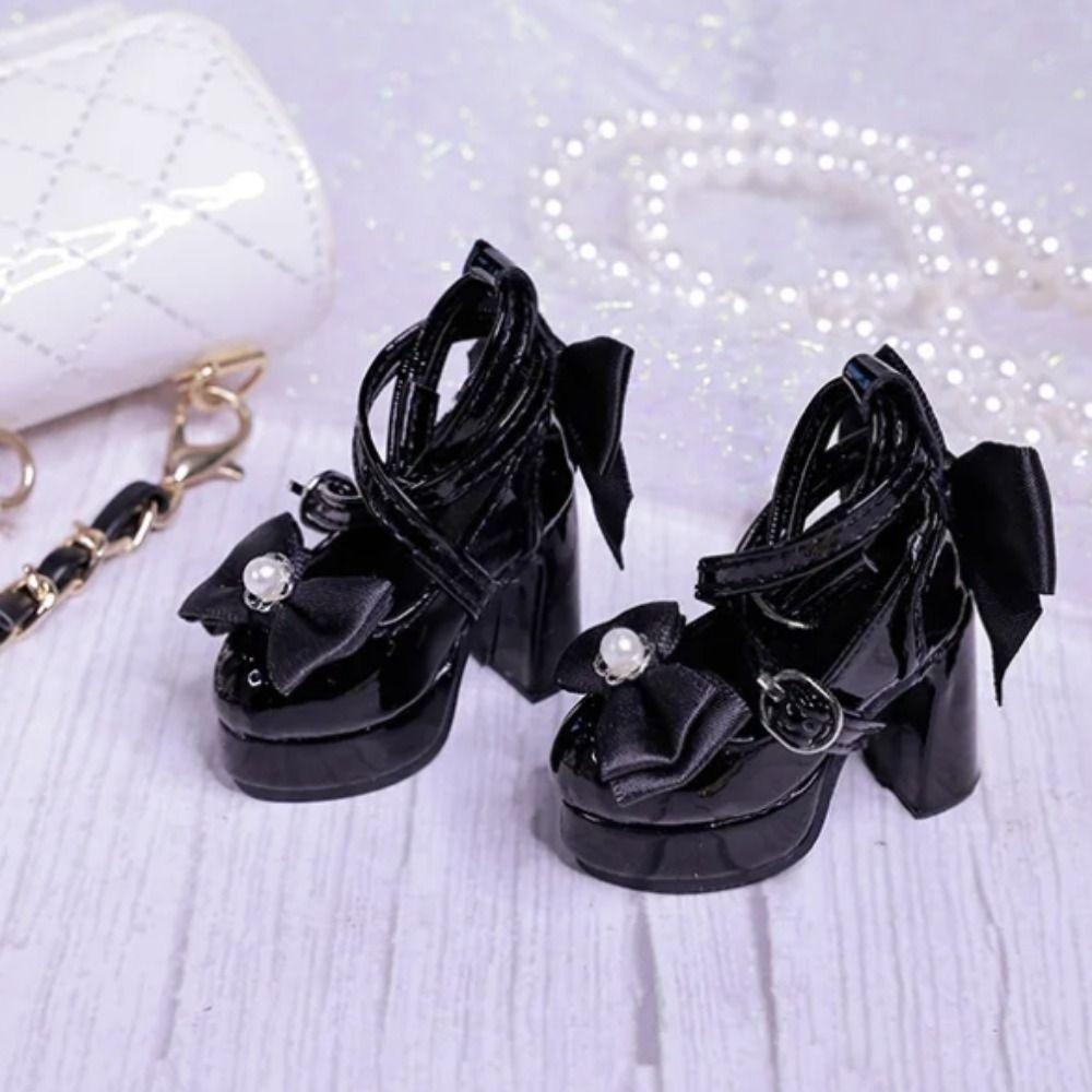 1 Pair 1/3&1/4 BJD Doll's Shoes Pearl Dress Up Doll Shoes Bowknot High Heels  1/3&1/4 BJD Dolls