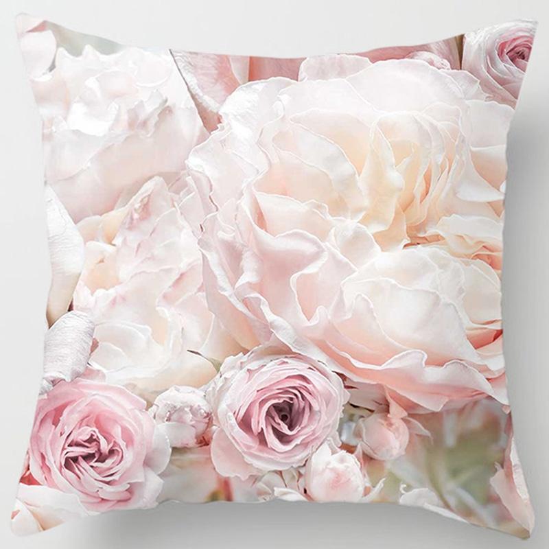Rose Series Square Pillowcase Pillow Home Decoration Car Bedroom Sofa Cushion Cover (45Cm*45Cm)
