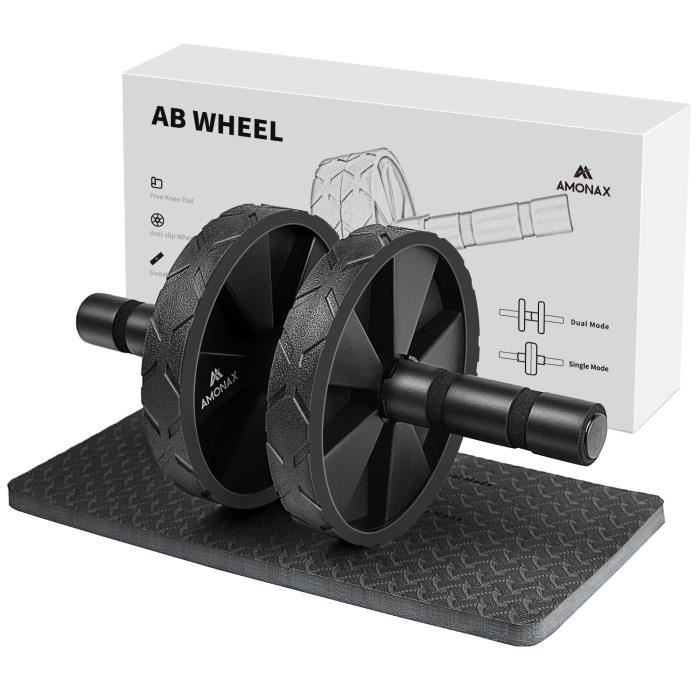 Roue Abdominale Convertible - AMONAX - AB Roller Wheel - Fitness - Mixte - Noir