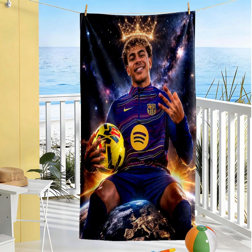 Yamal Spain's Soccer Star Celebration Beach Towel Super Soft & Absorbent Comfortable Lightweight Perfect for Traveling Yoga Camping and Swimmin