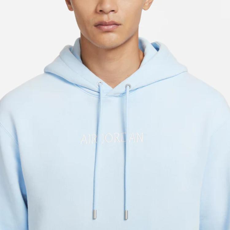 Jordan Alphabet Print Hoodie Long Sleeve Sweatshirt Men Tops Ice-Blue DV6464-411