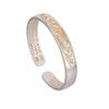 Vergoldetes Herz-Sutra Durchbruch Weißkupfer Armband - Elegantes Versilbertes Geschenk für Freundin