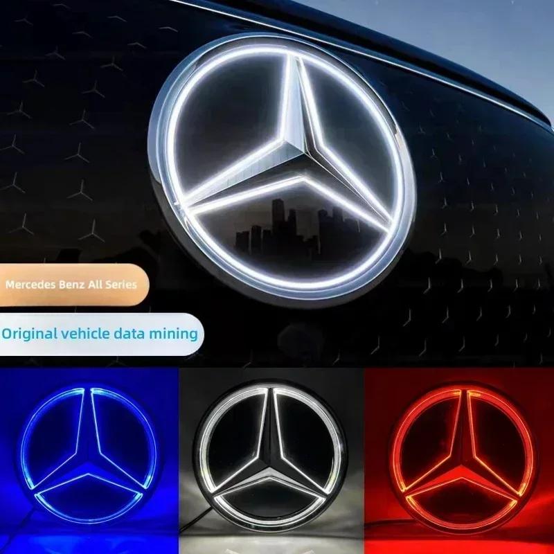 Car Front Grilled Star Emblem LED Illuminated Logo White Blue Red Light for Mercedes Benz W204 GLK200 GLK260 GLK350 2013-20151
