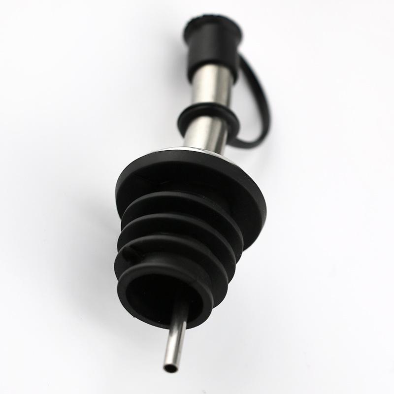 Stainless Steel Wine & Oil Bottle Stopper with Silicone Seal, Dust Cap, and Breathable Tube