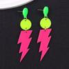 Foreign Trade Lightning Earrings Earrings Fluorescent Color Design Sense Contrast Color Personality Acrylic Earrings Earrings Women