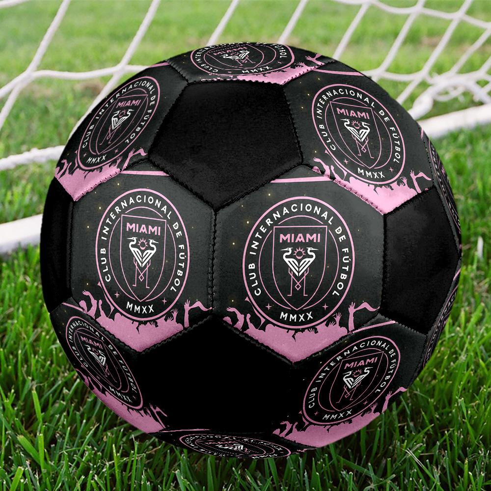Inter Miami CF Soccer Ball Colorful All Ages Machine Stitched PVC Competition Ready Durable High-Bounce.SIZE5