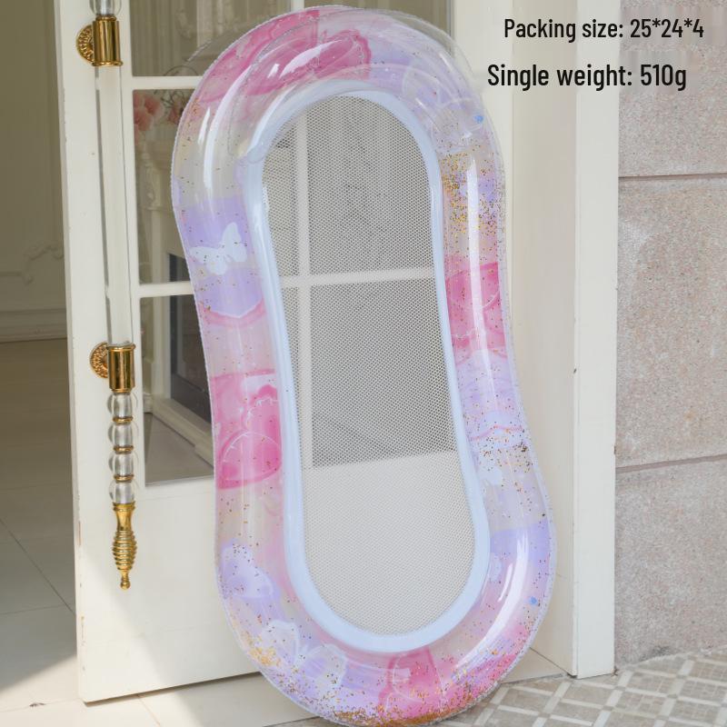 New Arrival Adult Inflatable PVC Water Lounger - Striped Mesh Floating Hammock
