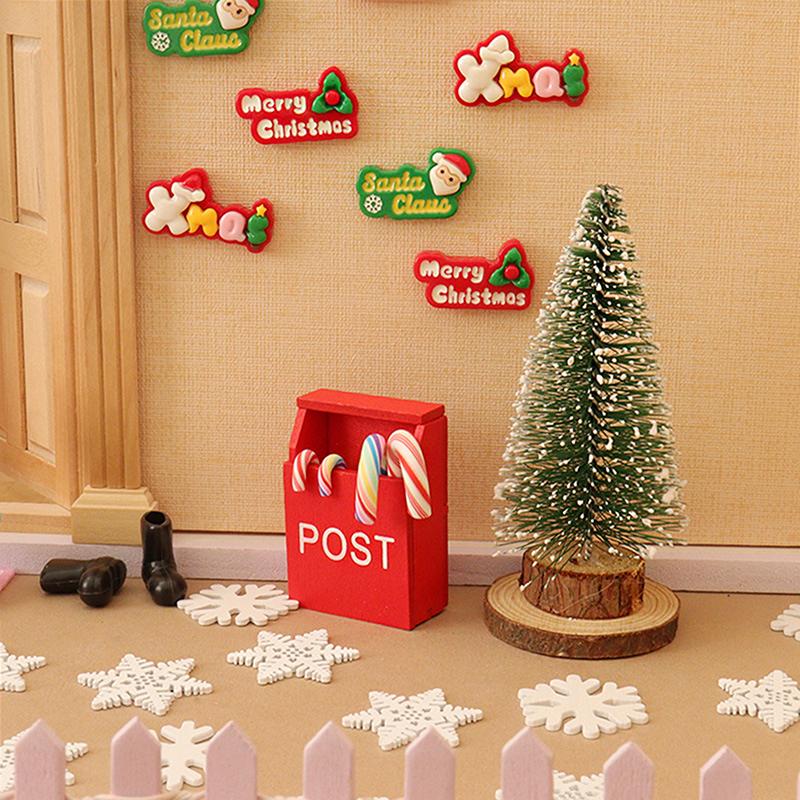 Vánoční figurky Ornament domeček pro panenky Domácí dekorace Jelen Santa Claus Sněhulák