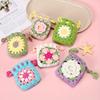 Cute Sunflower Drawstring Bag - Hand-Woven Coin Purse, Earphone Wallet with Crochet Protective Case, Storage Pouch, Handbag