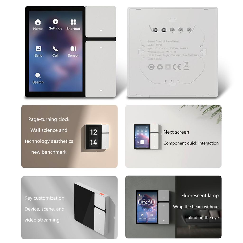 3.5inch Intelligent Home Control Panel Wall Switch Home Automation LCD Screen Remote Control Hub Central Control Panel