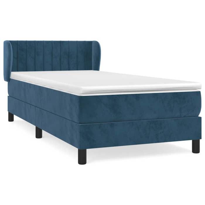 3127581 vidaXL Divan Bed and Mattress Dark Blue 80x200 Cm Velvet