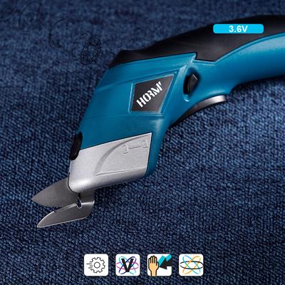 3,6V Akku-Schere 2 Klingen USB-wiederaufladbar Schneidwerkzeuge für Nähen Schere Schneider Stoff Tuch Teppich PVC Leder