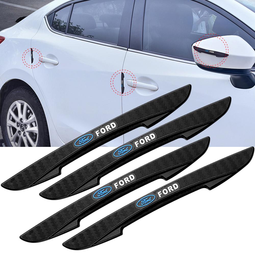 4pcs Rubber Car Door Edge Protector Sticker Anti Collision Anti-scratch Strips For Ford Mondeo Focus 2 3 4 Mustang Fiesta Ghia