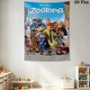 Zootopia Adventure Wall Tapestry Fashion Print Background Cloth Home Decor Atmospheric Background Cloth Work Of Art