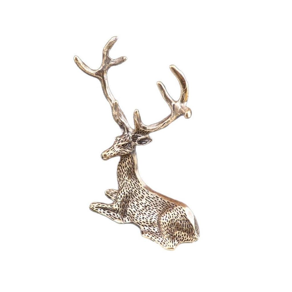 Brass Used Deer Antlers Ornament,  Desktop Deer Ornament