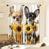 2Pcs Cute Yorkshire Terrier Print Curtains,suitable for Bedroom,living Room Kitchen Decoration,home Decoration,window Decoration