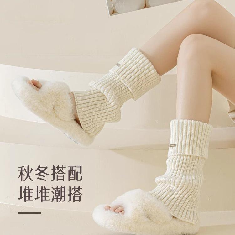 Women's Harajuku-style slouch socks for autumn and winter warmth jk Japanese-style mid-calf socks y2k Winter snow boot sock covers for calves