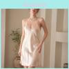 Robe de nuit élégante en satin pour femme avec bretelles réglables, vêtements de détente d'été pour la nuit