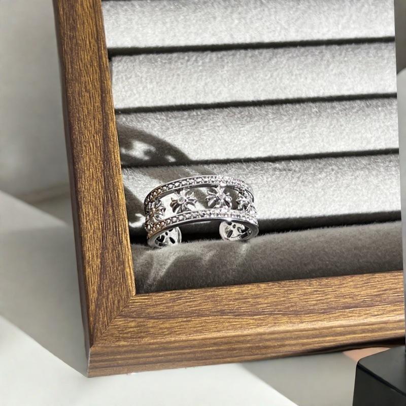 Neuer Leichter Luxus High-End Voll Diamant Zirkon Sternenlicht Schneeflocke Öffnungsring Nischendesign Personalisierter Ring