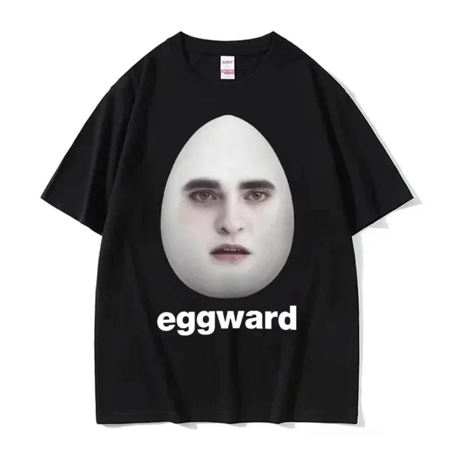 Hot Twilight Eggward Funny Meme T Shirt Edward Cullen Parody Humor Tshirt Women Casual Short Sleeve T-shirt Tops S чёрный