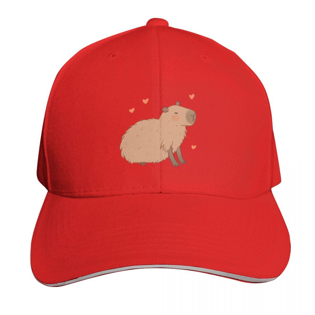 Capybara cute illustration Nice Capybara baby green Baseball Cap Custom Cap dad hat sailor cap for Unisex Hats Unisex Womens