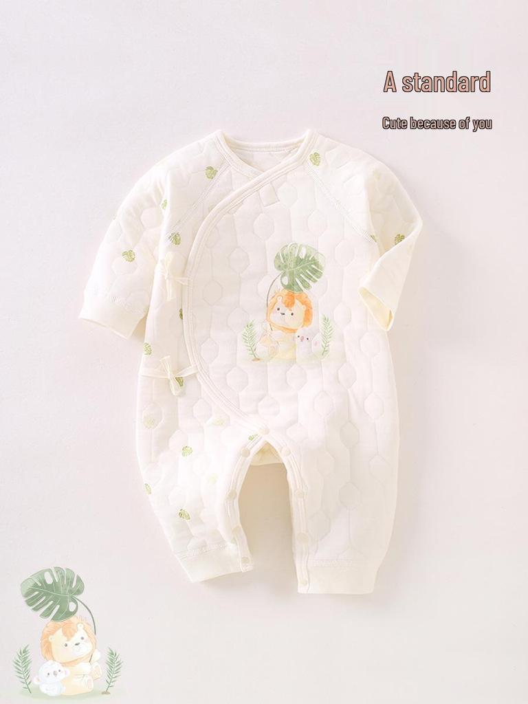 Butterfly Baby Romper: Cozy 3-Layer Cotton Onesie for Newborns - Perfect for Autumn & Winter