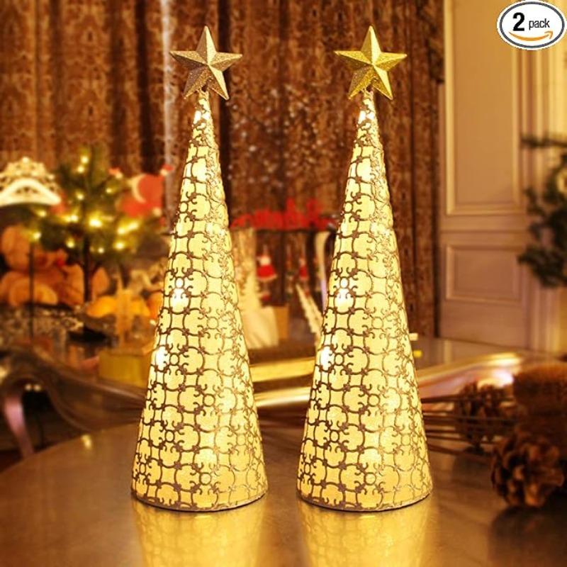 European Metal Christmas Tree Candle Holder Holiday Decoration Tea Light Cup Table Holiday Party Home Decoration Accessories