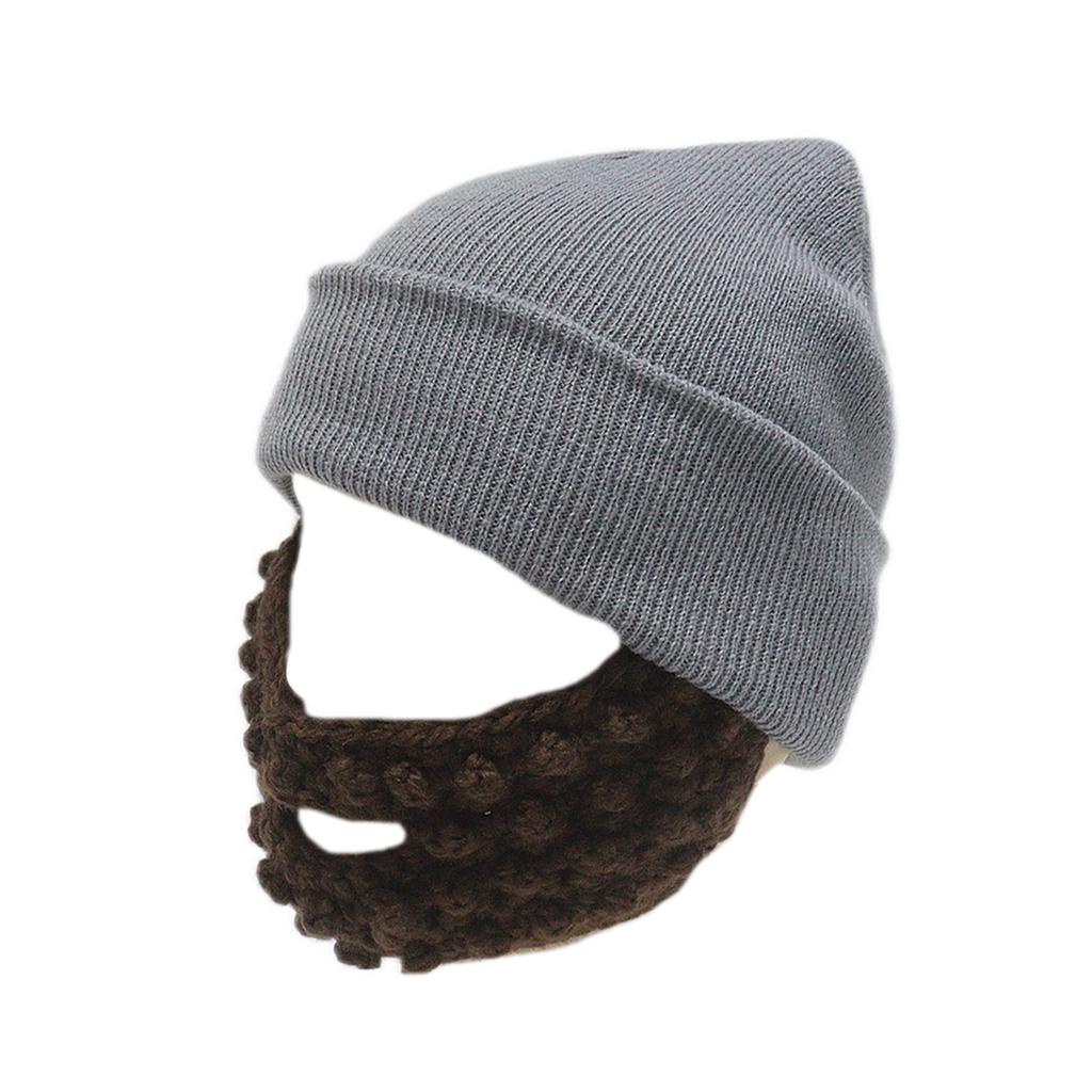 Funny Men Women Knit Bearded Hats Handmade Wig Winter Warm Ski Mask Beanie Christmas Halloween Caps