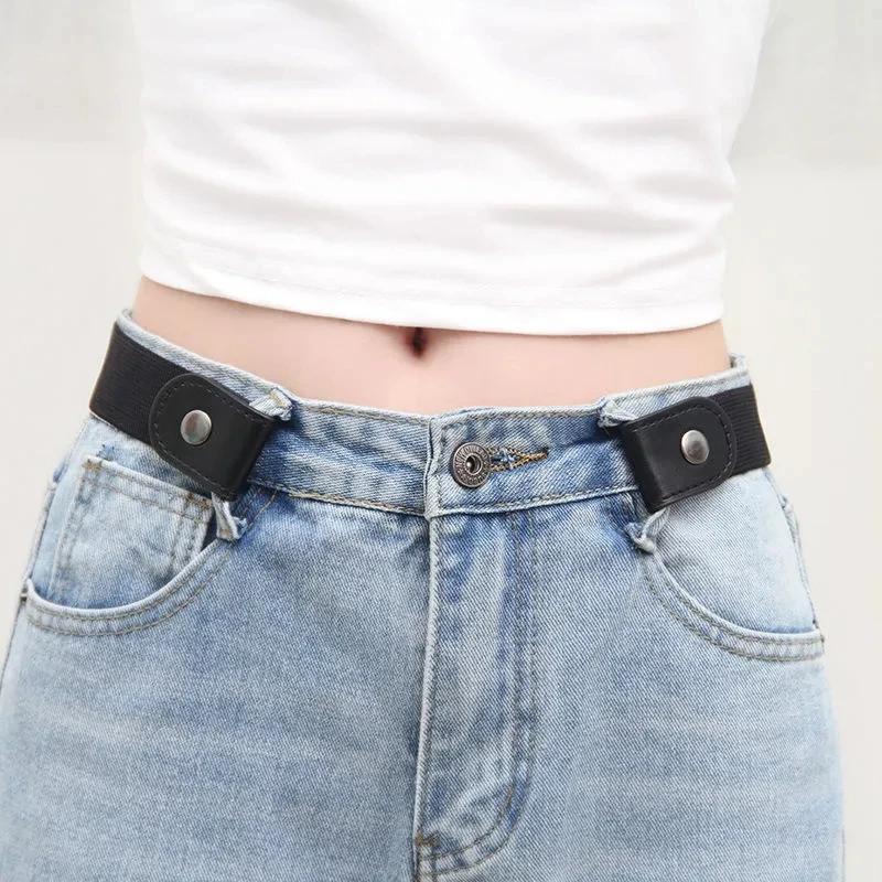 Simple Fashionable Unisex Belt Elastic Men'S Belt Invisible and Seamless Jean Belt Length Adjustable Suitable for Any Pants Type