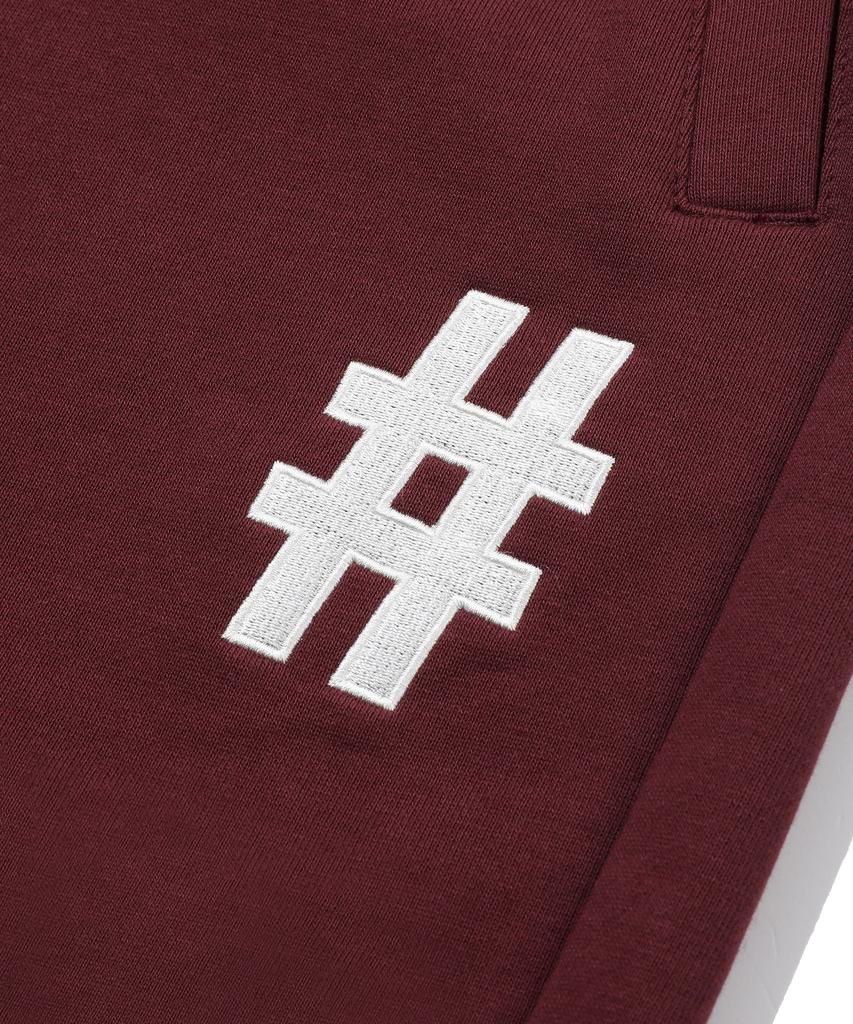 BEENTRILL NEWYORK Classic Hashtag Comfort Fit Shorts (Berry)
