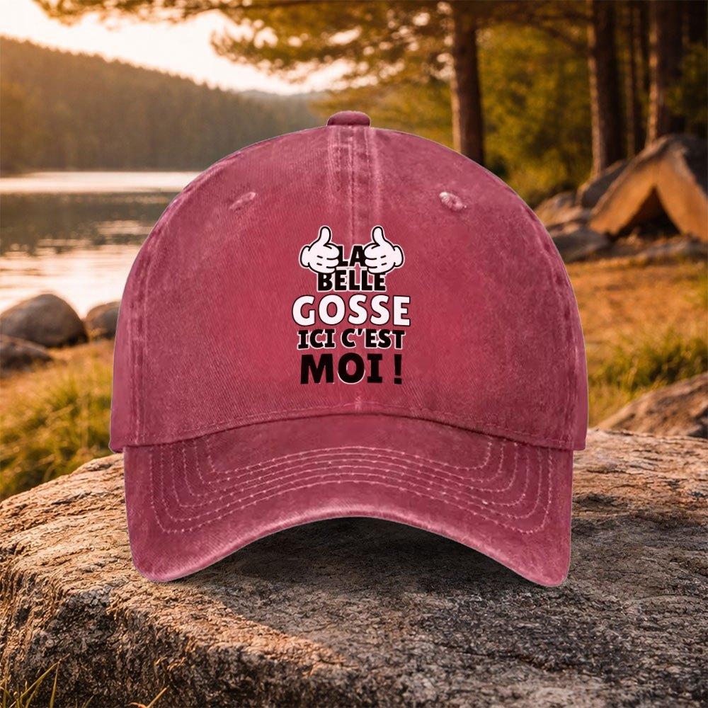 French Slogan Printed Washed Baseball Cap for Unisex  Women  Casual Golf Outdoor Daily Wear