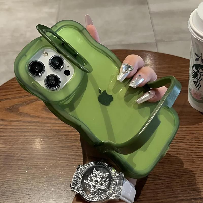 

Soft Transparent Stand Holder Phone Case For iPhone 11 12 13 14 15 Pro Max Plus Shockproof Bumper Back Cases Cover For iPhone 14Plus