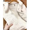 Womens Fleece Jacket Winter Warm Cardigan Double-sided Velvet Liner Stand Collar Coat