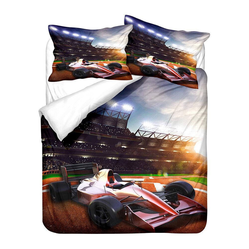 3D Printed Racing Bedding Set King Queen Bed Down Duvet Cover Pillowcase 2/3pc Speed Racing Bed Cover Teenagers Boys Men's Cover Gift