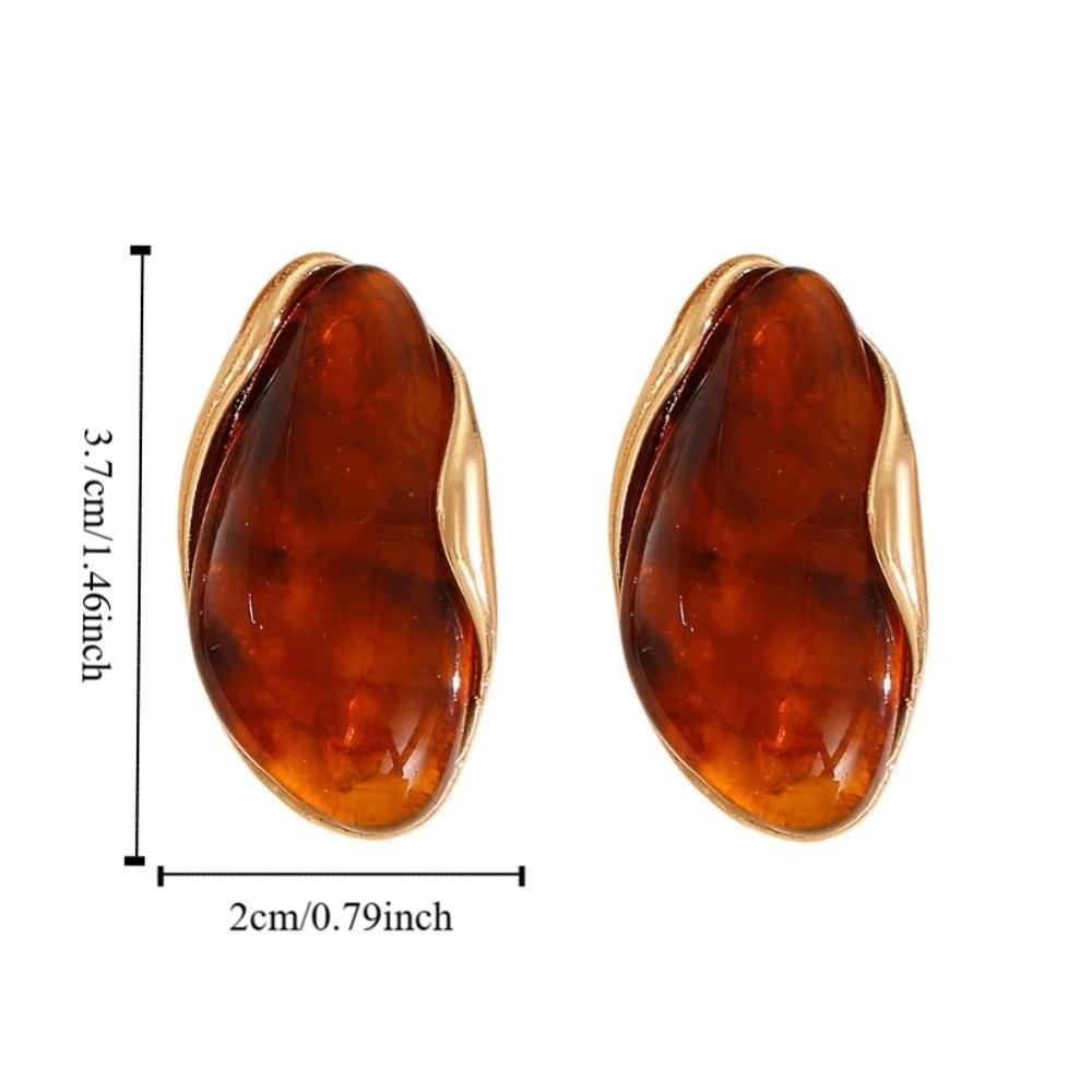 Nieregularne Kolczyki Żywiczne Kolorowe Pozłacane Kolczyki Studs Nowe Geometryczne Kolczyki Y2K