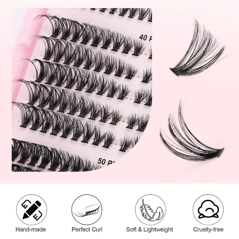 570 ks 30D/40D/50D/60D Jednotlivé řasy Klastry Prodlužování Umělé řasy DIY Doma Prodlužování řas v klastrech Make-up