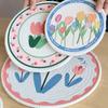 Tulips Flower Mats Cotton Rope Heat Insulated Placemats Party Essential Table Pad