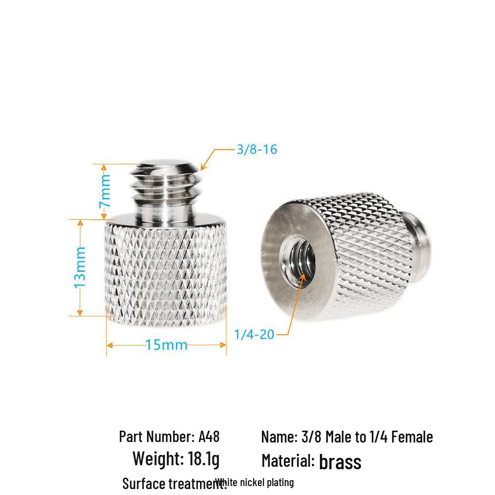 1/4 to 3/8 M4 M5 M6 M8 Screw Adapter for Tripod, Pan/Tilt Camera, Hot Shoe Mount & Light Stand