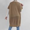 Kvinner Ensfarget Strikket Genser Vest Casual Løstsittende Cardigan Jakke Høst Vinter Strikkevest Kåpe