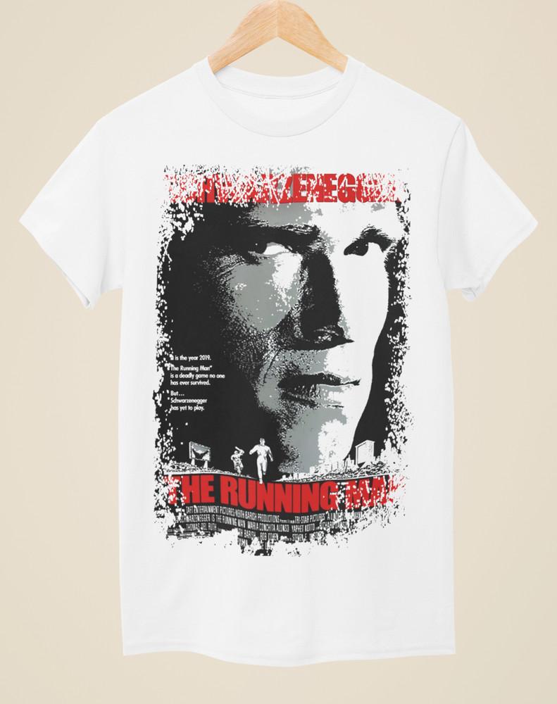 The Running Man - Movie Poster Inspired Unisex White T-Shirt Unisex T-Shirt S
