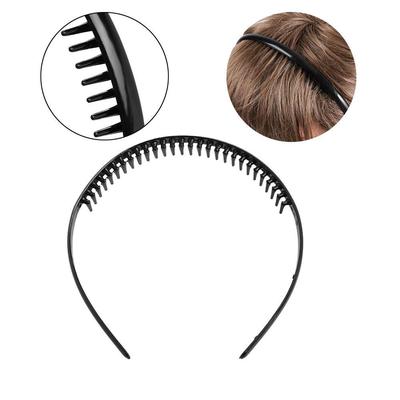 1/2 Pcs Clothing Plastic Black Sports Hairband Soccer Headband Toothed Men Hair Clip