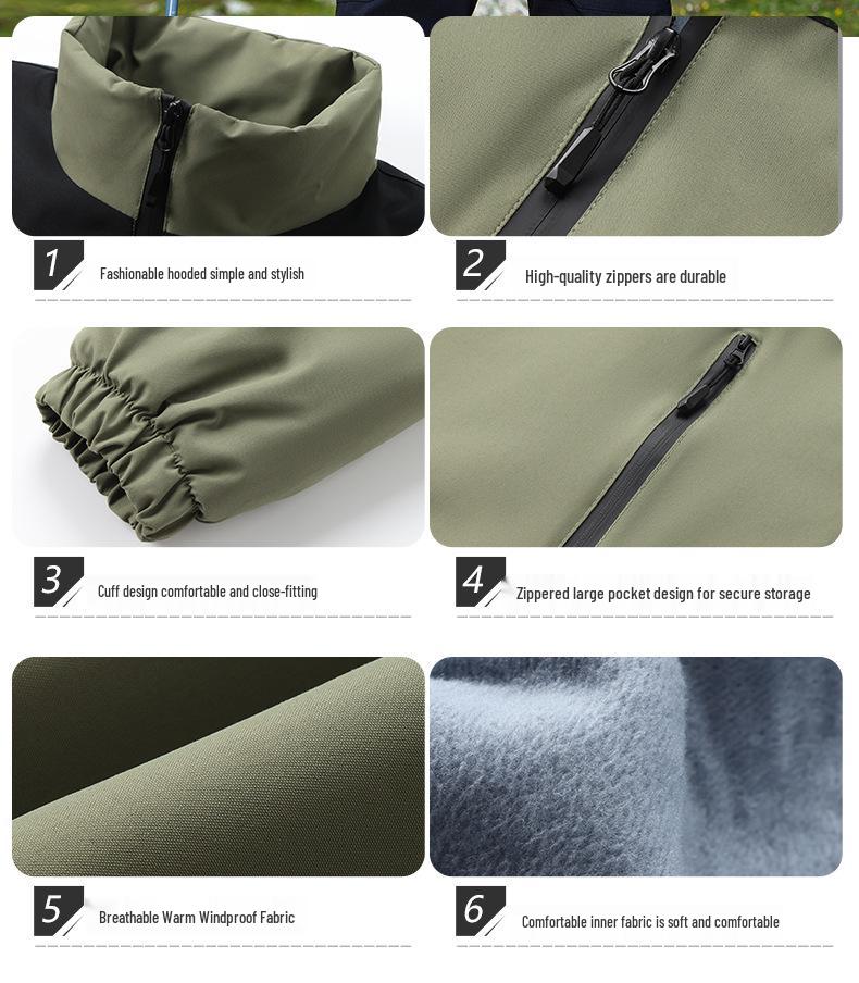 Enterprise Integrated Stand Collar Super Soft Windproof Waterproof Wear-resistant Mountaineering Jacket 8819