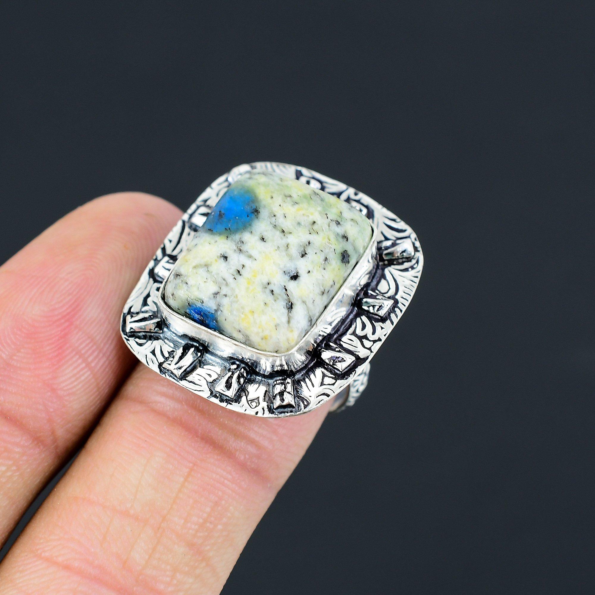 Womens day Sale K2 Jasper Stone Sterling Silver Promise Wedding Wife Ring US 7.5 7.5