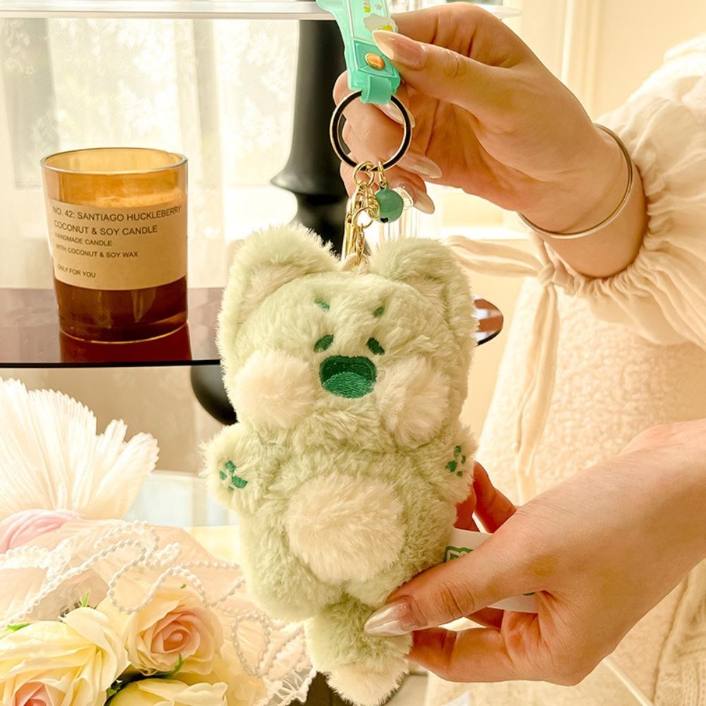 Soft Plush Animal Pendant Funny Cartoon Doll Keychain Creative Cute Cat Key Ring Girls