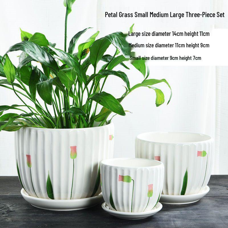 Nordic High-Leg Ceramic Orchid Pot: Durable, Artistic for Home or Balcony Use